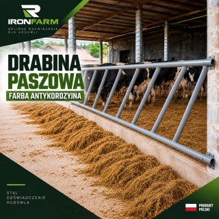 Drabina paszowa dla bydła skośna / prosta – malowana – 1 mb