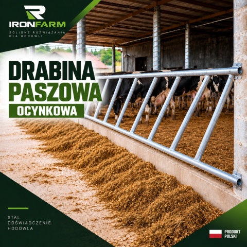 Drabina paszowa dla bydła skośna / prosta – ocynkowana – 1 mb