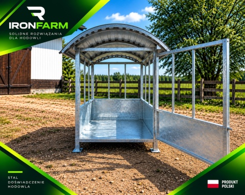 Paśnik dla koni na belę siana 150x150x220 cm z dachem – OCYNKOWANE