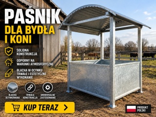 Paśnik dla koni na belę siana 200x200270 cm z dachem – OCYNKOWANE