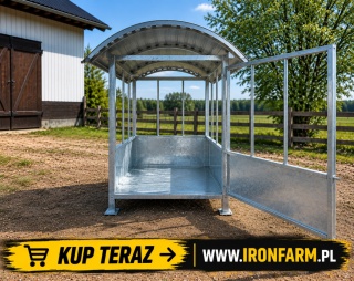 Paśnik dla koni na belę siana 200x200270 cm z dachem – OCYNKOWANE