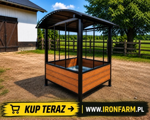 Paśnik dla koni na belę siana 200x200x220 cm z dachem – deski kompozytowe