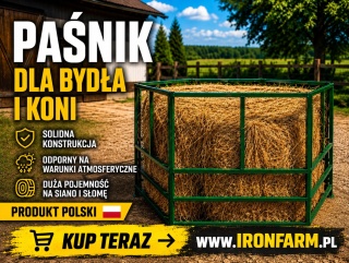 Paśnik dla bydła na dużą belę siana 180×180 cm – 12 stanowisk